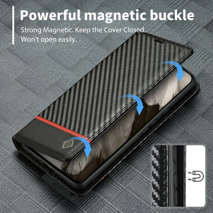 For Google Pixel 8 LC.IMEEKE Carbon Fiber Leather Phone Case(Horizontal Black) by LC.IMEEKE