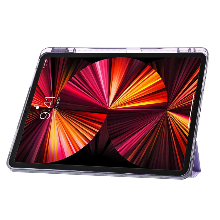 For iPad Pro 11 2022 / 2021 / 2020 Clear Acrylic Deformation Leather Tablet Case(Pink) by bashfashion