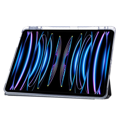 For iPad Pro 12.9 2022 / 2021 / 2020 Clear Acrylic Deformation Leather Tablet Case(Black) by bashfashion