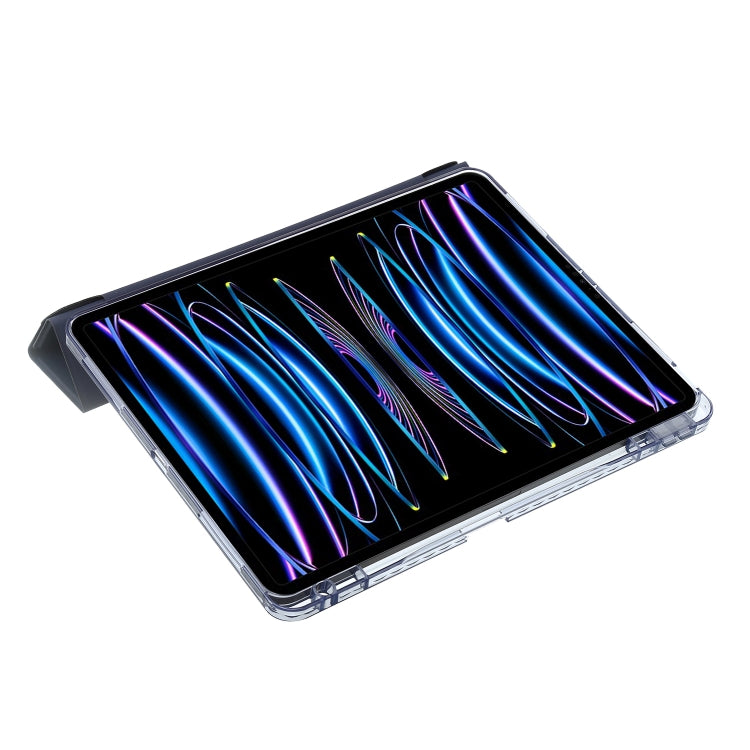 For iPad Pro 12.9 2022 / 2021 / 2020 Clear Acrylic Deformation Leather Tablet Case(Black) by bashfashion