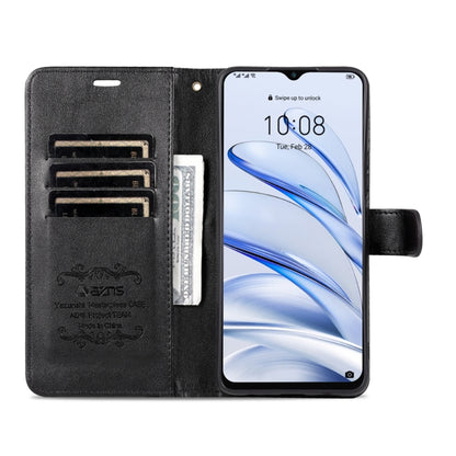 For Honor 70 Lite AZNS Sheepskin Texture Flip Leather Phone Case(Black) by AZNS