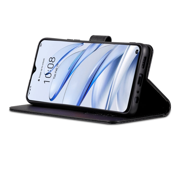 For Honor 70 Lite AZNS Sheepskin Texture Flip Leather Phone Case(Black) by AZNS