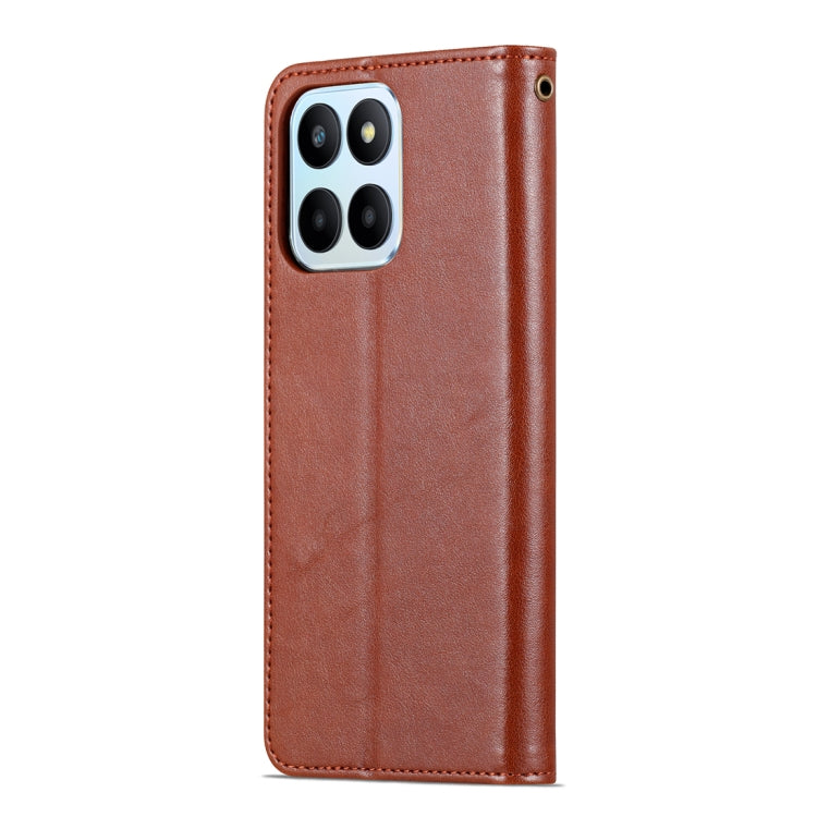 For Honor 70 Lite AZNS Sheepskin Texture Flip Leather Phone Case(Brown) by AZNS