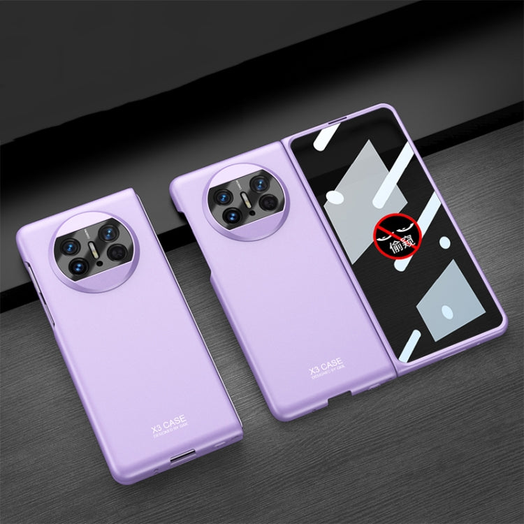 For Huawei Mate X3 GKK Peep-proof Integrated Ultra-thin Full Coverage Phone Flip Case(Purple) by GKK