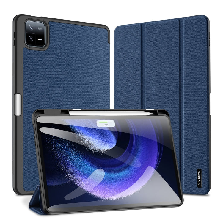 For Xiaomi Pad 6 Pro / Pad 6 DUX DUCIS Domo Series Magnetic Flip Leather Tablet Case(Blue) by DUX DUCIS