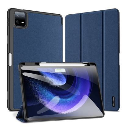 For Xiaomi Pad 6 Pro / Pad 6 DUX DUCIS Domo Series Magnetic Flip Leather Tablet Case(Blue) by DUX DUCIS