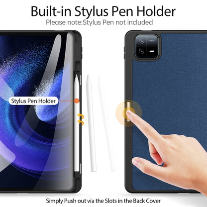 For Xiaomi Pad 6 Pro / Pad 6 DUX DUCIS Domo Series Magnetic Flip Leather Tablet Case(Blue) by DUX DUCIS