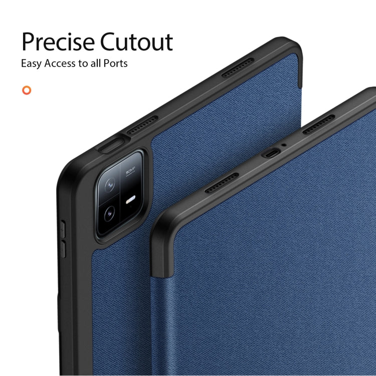 For Xiaomi Pad 6 Pro / Pad 6 DUX DUCIS Domo Series Magnetic Flip Leather Tablet Case(Blue) by DUX DUCIS