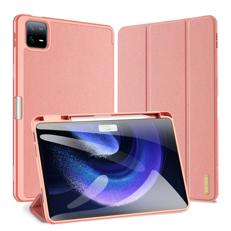 For Xiaomi Pad 6 Pro / Pad 6 DUX DUCIS Domo Series Magnetic Flip Leather Tablet Case(Pink) by DUX DUCIS