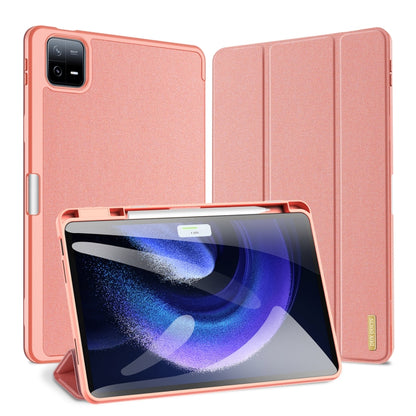 For Xiaomi Pad 6 Pro / Pad 6 DUX DUCIS Domo Series Magnetic Flip Leather Tablet Case(Pink) by DUX DUCIS