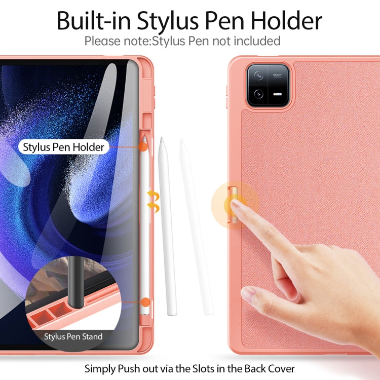 For Xiaomi Pad 6 Pro / Pad 6 DUX DUCIS Domo Series Magnetic Flip Leather Tablet Case(Pink) by DUX DUCIS