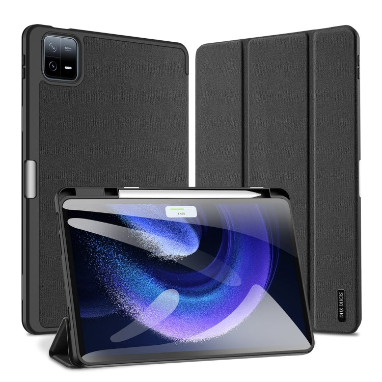 For Xiaomi Pad 6 Pro / Pad 6 DUX DUCIS Domo Series Magnetic Flip Leather Tablet Case(Black) by DUX DUCIS
