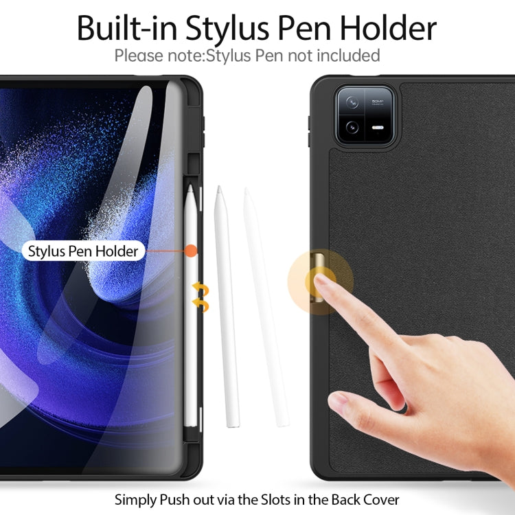 For Xiaomi Pad 6 Pro / Pad 6 DUX DUCIS Domo Series Magnetic Flip Leather Tablet Case(Black) by DUX DUCIS