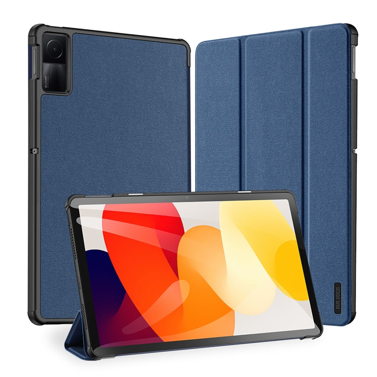 For Xiaomi Redmi Pad SE DUX DUCIS Domo Series Magnetic Flip Leather Tablet Case(Blue) by DUX DUCIS
