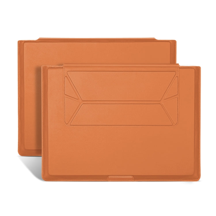 15-16 inch Universal Laptop Magnetic Holder Stitching Inner Bag(Brown) by bashfashion