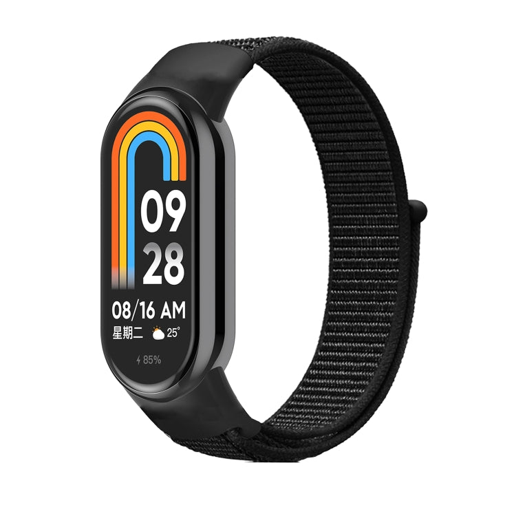 For Xiaomi Mi Band 8 Loop Nylon Watch Band(Dark Black) by bashfashion
