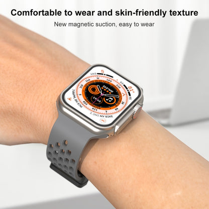 Magnetic Clasp Silicone Watch Band For Apple Watch Ultra 49mm&Watch Ultra 2 49mm / Series 9&8&7 45mm / SE 3&SE 2&6&SE&5&4 44mm / 3&2&1 42mm(Orange) by bashfashion