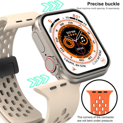 Magnetic Clasp Silicone Watch Band For Apple Watch Ultra 49mm&Watch Ultra 2 49mm / Series 9&8&7 45mm / SE 3&SE 2&6&SE&5&4 44mm / 3&2&1 42mm(Grey) by bashfashion