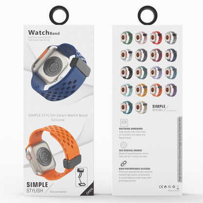 Magnetic Clasp Silicone Watch Band For Apple Watch Ultra 49mm&Watch Ultra 2 49mm / Series 9&8&7 45mm / SE 3&SE 2&6&SE&5&4 44mm / 3&2&1 42mm(Alfalfa Grass) by bashfashion