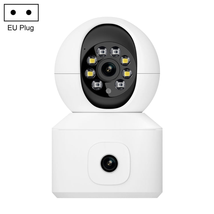 ESCAM QF010 2x2MP Dual Lens Dual Screen Surveillance WiFi Camera Support Two-way Voice & Motion Detection(EU Plug) by ESCAM