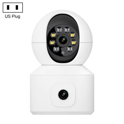 ESCAM QF010 2x2MP Dual Lens Dual Screen Surveillance WiFi Camera Support Two-way Voice & Motion Detection(US Plug) by ESCAM
