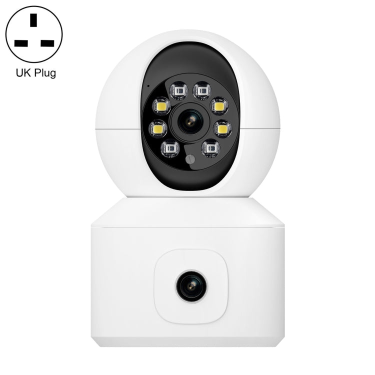 ESCAM QF010 2x2MP Dual Lens Dual Screen Surveillance WiFi Camera Support Two-way Voice & Motion Detection(UK Plug) by ESCAM