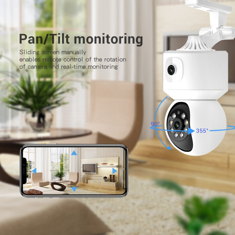 ESCAM QF010 2x2MP Dual Lens Dual Screen Surveillance WiFi Camera Support Two-way Voice & Motion Detection(UK Plug) by ESCAM