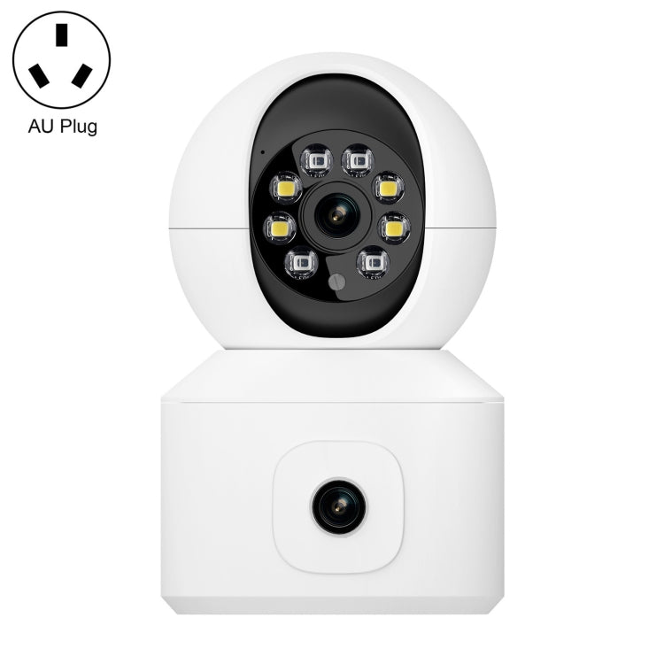ESCAM QF010 2x2MP Dual Lens Dual Screen Surveillance WiFi Camera Support Two-way Voice & Motion Detection(AU Plug) by ESCAM