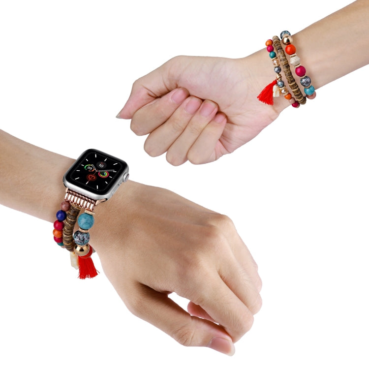 Beads Elephant Pendant Watch Band ForApple Watch 4 44mm(Colorful) by bashfashion