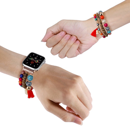 Beads Elephant Pendant Watch Band For Apple Watch 3 42mm(Colorful) by bashfashion