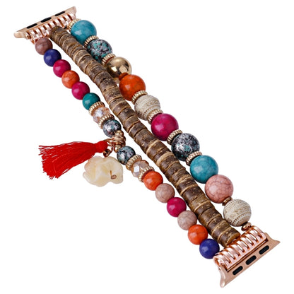 Beads Elephant Pendant Watch Band For Apple Watch Series 10 42mm(Colorful) by bashfashion