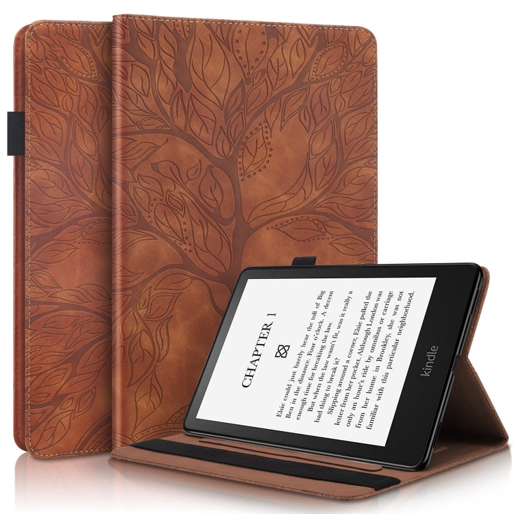 For Amazon Kindle 6 2022 Life Tree Series Horizontal Flip Leather Tablet Case(Brown) by bashfashion