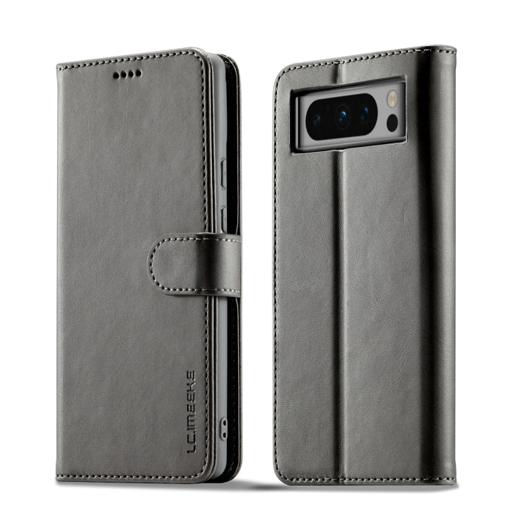 For Google Pixel 8 Pro LC.IMEEKE Calf Texture Horizontal Flip Leather Case(Grey) by LC.IMEEKE