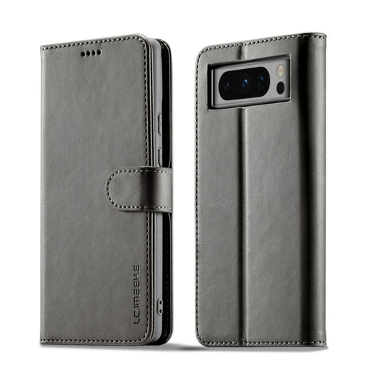 For Google Pixel 8 Pro LC.IMEEKE Calf Texture Horizontal Flip Leather Case(Grey) by LC.IMEEKE