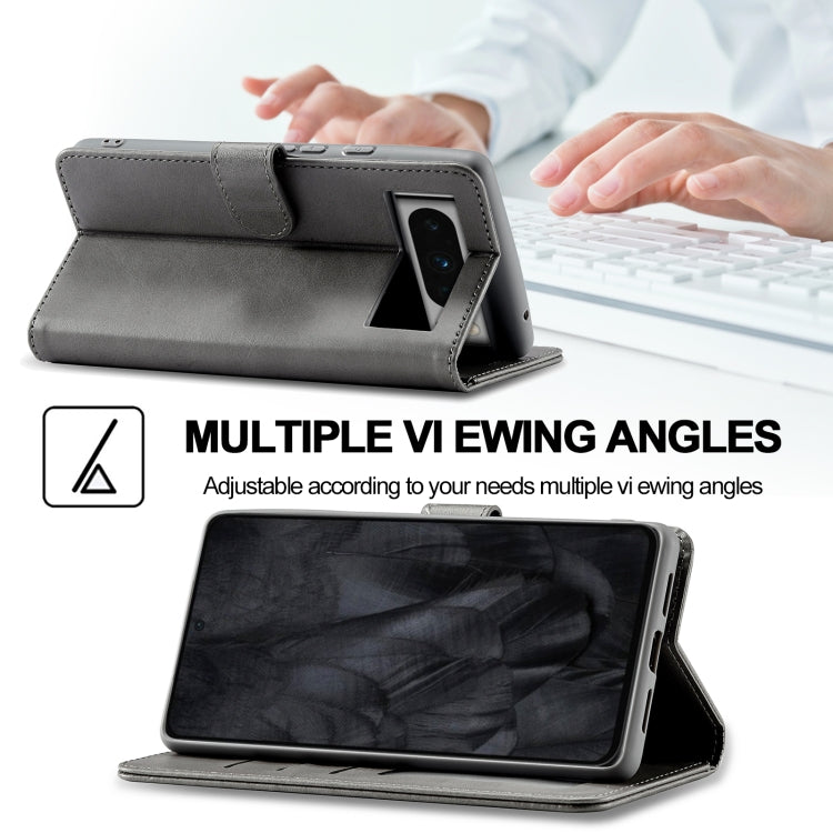 For Google Pixel 8 Pro LC.IMEEKE Calf Texture Horizontal Flip Leather Case(Grey) by LC.IMEEKE