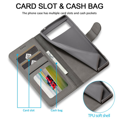 For Google Pixel 8 Pro LC.IMEEKE Calf Texture Horizontal Flip Leather Case(Grey) by LC.IMEEKE