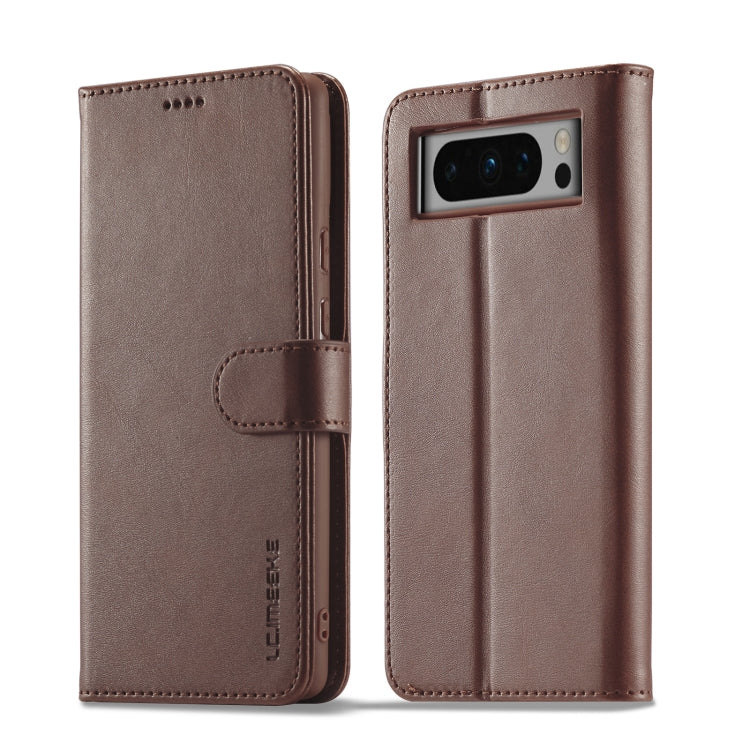 For Google Pixel 8 Pro LC.IMEEKE Calf Texture Horizontal Flip Leather Case(Brown) by LC.IMEEKE