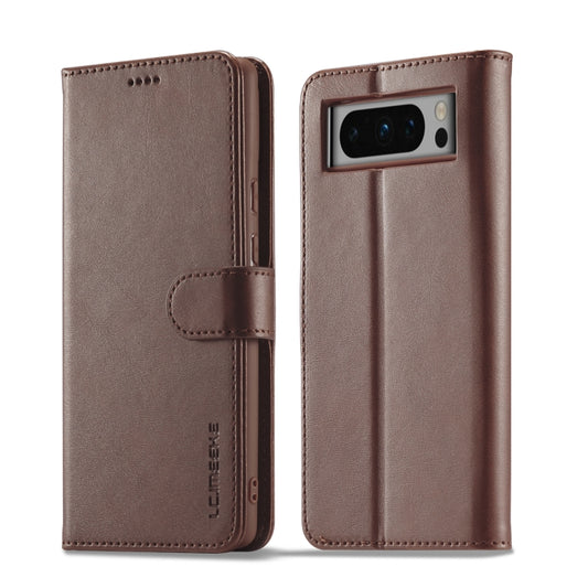 For Google Pixel 8 Pro LC.IMEEKE Calf Texture Horizontal Flip Leather Case(Brown) by LC.IMEEKE