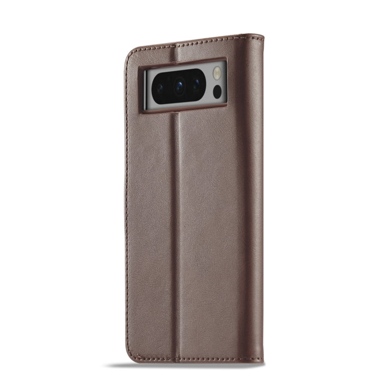 For Google Pixel 8 Pro LC.IMEEKE Calf Texture Horizontal Flip Leather Case(Brown) by LC.IMEEKE