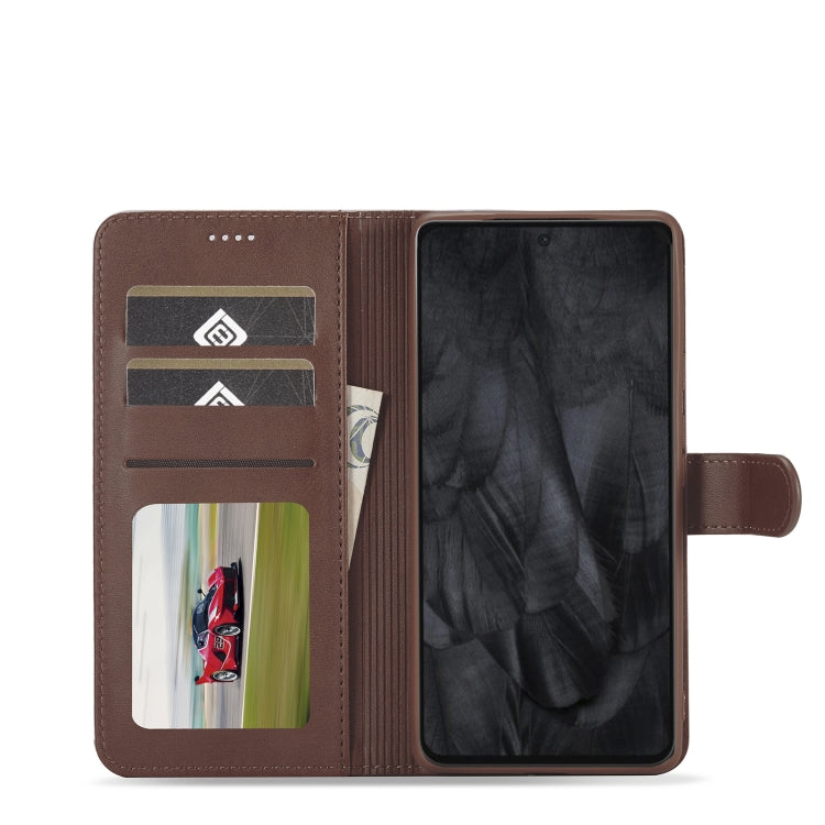 For Google Pixel 8 Pro LC.IMEEKE Calf Texture Horizontal Flip Leather Case(Brown) by LC.IMEEKE