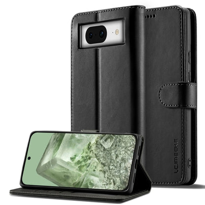 For Google Pixel 8a LC.IMEEKE Calf Texture Flip Leather Phone Case(Black) by LC.IMEEKE