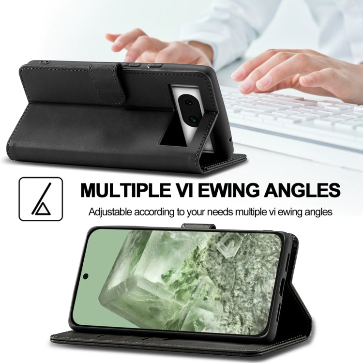 For Google Pixel 8a LC.IMEEKE Calf Texture Flip Leather Phone Case(Black) by LC.IMEEKE