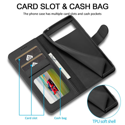 For Google Pixel 8a LC.IMEEKE Calf Texture Flip Leather Phone Case(Black) by LC.IMEEKE