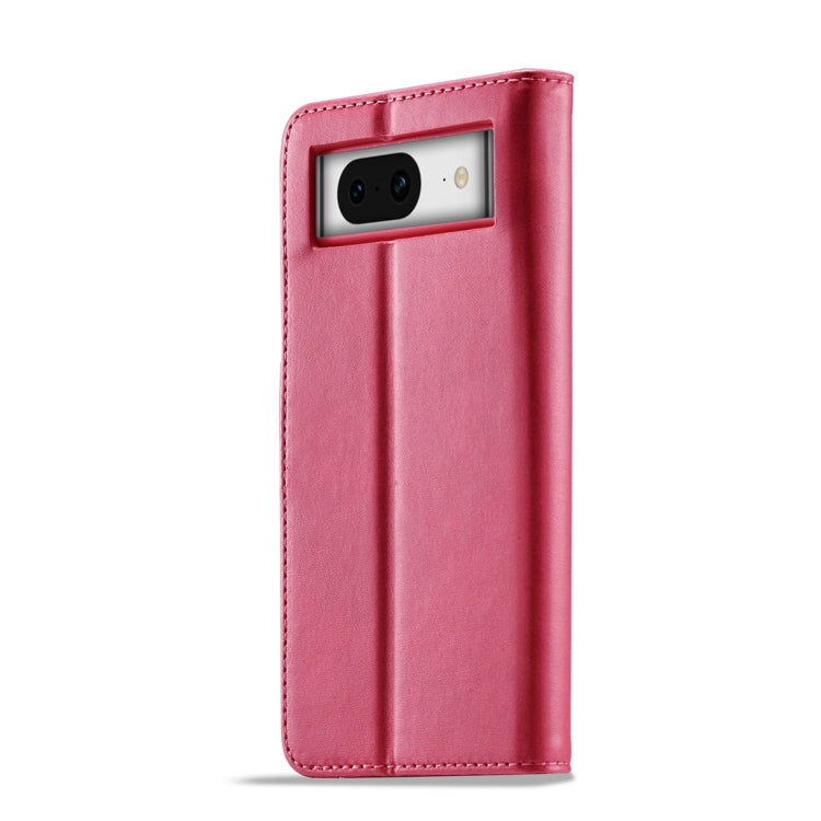 For Google Pixel 8a LC.IMEEKE Calf Texture Flip Leather Phone Case(Red) by LC.IMEEKE