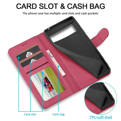 For Google Pixel 8a LC.IMEEKE Calf Texture Flip Leather Phone Case(Red) by LC.IMEEKE