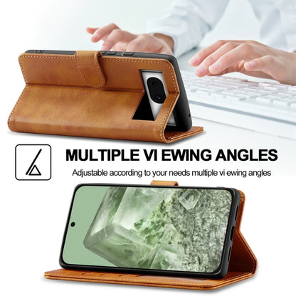 For Google Pixel 8a LC.IMEEKE Calf Texture Flip Leather Phone Case(Yellow) by LC.IMEEKE