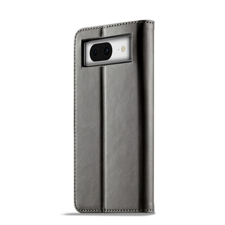 For Google Pixel 8a LC.IMEEKE Calf Texture Flip Leather Phone Case(Grey) by LC.IMEEKE
