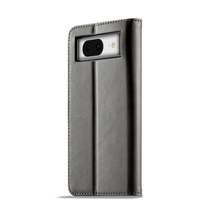For Google Pixel 8a LC.IMEEKE Calf Texture Flip Leather Phone Case(Grey) by LC.IMEEKE