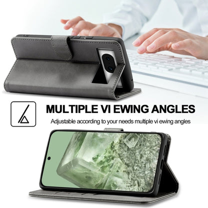 For Google Pixel 8a LC.IMEEKE Calf Texture Flip Leather Phone Case(Grey) by LC.IMEEKE