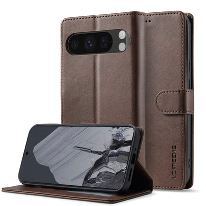 For Google Pixel 9 Pro XL LC.IMEEKE Calf Texture Flip Leather Phone Case(Brown) by LC.IMEEKE